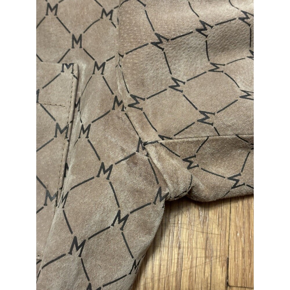 Wilsons Leather Maxima Vintage Monogram Suede Dress Trenchcoat Belted Brown S - Picture 12 of 16